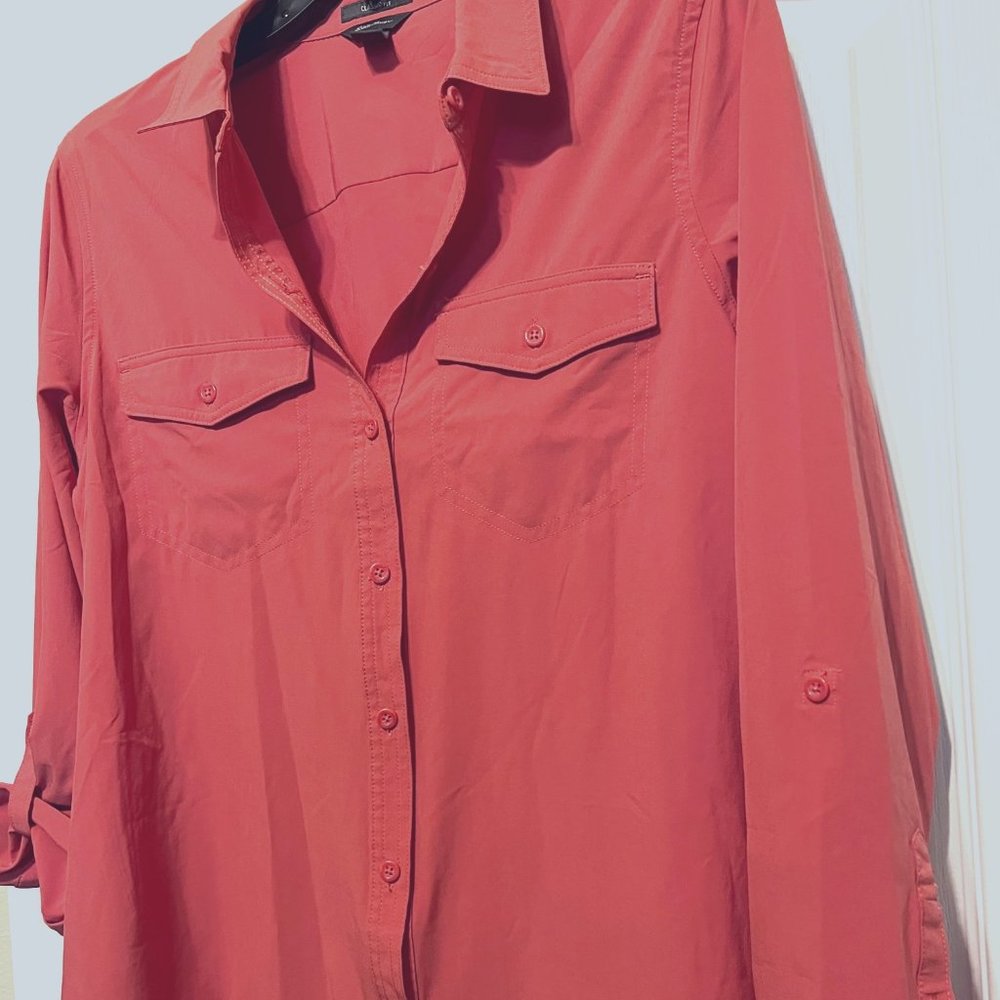 Women’s Button-Front Shirt - Coral Pink
